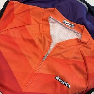 Agoda Cycling Shirt Womens XLarge Pink/Purple Bike Jersey Zip Performance Top